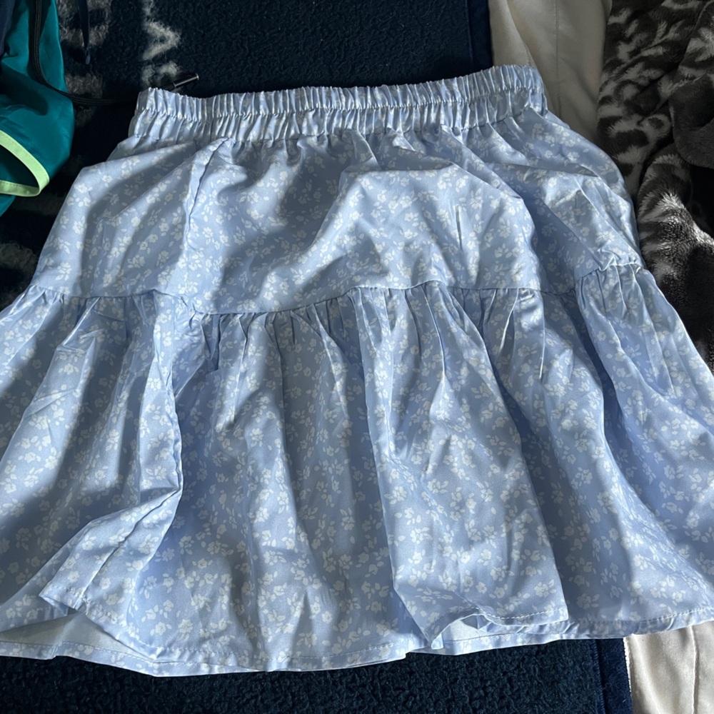 baby blue shein skirt